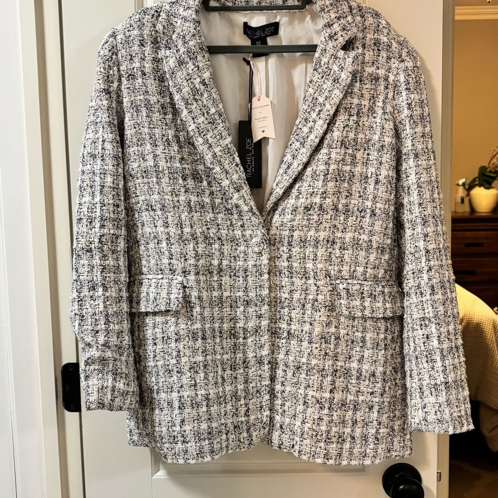 Women's Black and White Tweed blazer
